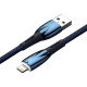 USB кабель Baseus Glimmer Series Fast Charging Data Cable USB to iP 2.4A 2m Blue CADH000303 mag-6932172617943107225
