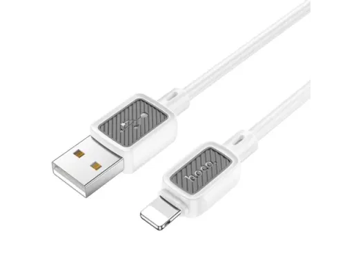 Кабель HOCO X108 Benefit silicone charging data cable iP 2.4A/1m. White mag-6942007632201144035