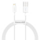 USB кабель Baseus Superior Series Fast Charging Data Cable USB to iP 2.4A 1m White CALYS-A02 mag-6953156205413138548