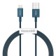 USB кабель Baseus Superior Series Fast Charging Data Cable USB to iP 2.4A 1m Blue CALYS-A03 mag-6953156205420132156