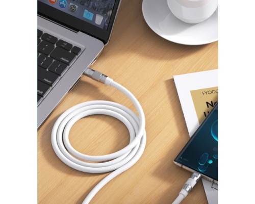 Кабель XO NB227 OD6.0 silicone TPE zinc alloy Lightning 6A/1,2M Білий mag-692068083325257213