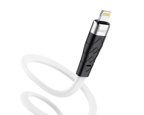 Кабель HOCO X53 Ange silicone charging data for Lightning 2,4A/1m. White mag-6931474738066139090