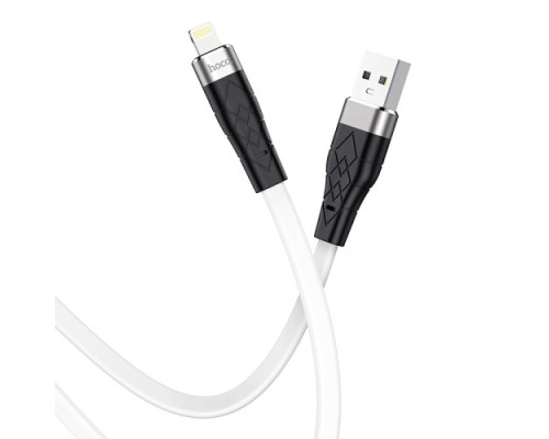 Кабель HOCO X53 Ange silicone charging data for Lightning 2,4A/1m. White mag-6931474738066139090