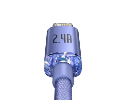 USB кабель Baseus Crystal Shine Series Fast Charging Data Cable USB to iP 2.4A 1.2mPurple CAJY000005 mag-6932172602703144948