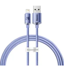 USB кабель Baseus Crystal Shine Series Fast Charging Data Cable USB to iP 2.4A 1.2mPurple CAJY000005 mag-6932172602703144948