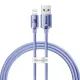 USB кабель Baseus Crystal Shine Series Fast Charging Data Cable USB to iP 2.4A 1.2mPurple CAJY000005 mag-6932172602703144948