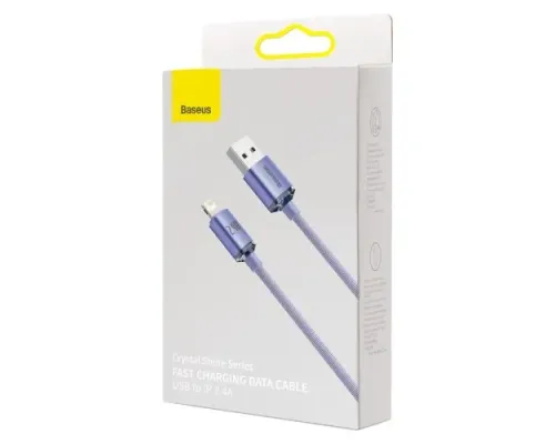 USB кабель Baseus Crystal Shine Series Fast Charging Data Cable USB to iP 2.4A 1.2mPurple CAJY000005 mag-6932172602703144948