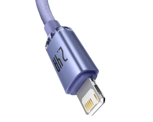 USB кабель Baseus Crystal Shine Series Fast Charging Data Cable USB to iP 2.4A 1.2mPurple CAJY000005 mag-6932172602703144948