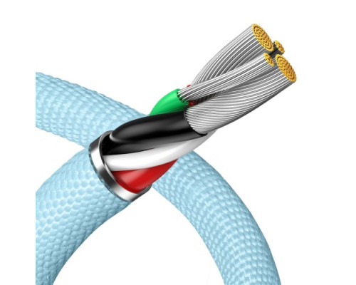 USB кабель Baseus Crystal Shine Series Fast Charging Data Cable USB toiP 2.4A 2m Sky blue CAJY001203 mag-6932172614447135444