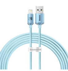 USB кабель Baseus Crystal Shine Series Fast Charging Data Cable USB toiP 2.4A 2m Sky blue CAJY001203 mag-6932172614447135444