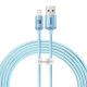 USB кабель Baseus Crystal Shine Series Fast Charging Data Cable USB toiP 2.4A 2m Sky blue CAJY001203 mag-6932172614447135444