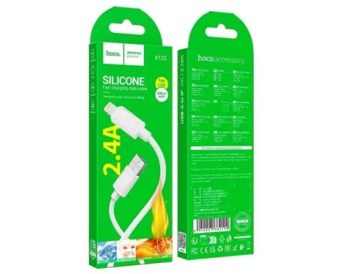 Кабель HOCO X122 Benefit silicone charging data cable iP 2.4/1m White mag-6942007662192154157