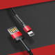 USB кабель Baseus Cafule (Special Edition) for Lightning 2.4A/1m. Black+Red CALKLF-G91 mag-6953156283336135410