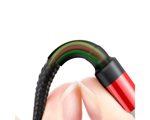 USB кабель Baseus Cafule (Special Edition) for Lightning 2.4A/1m. Black+Red CALKLF-G91 mag-6953156283336135410