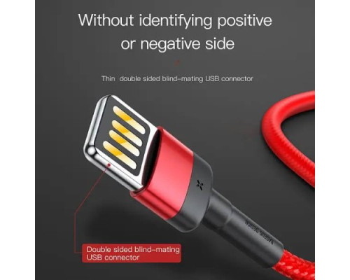 USB кабель Baseus Cafule (Special Edition) for Lightning 2.4A/1m. Black+Red CALKLF-G91 mag-6953156283336135410