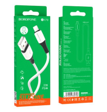 Кабель BOROFONE BX79 silicone charging for Lightning 2.4A/1m білий mag-6974443384758138236