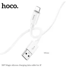 Кабель HOCO X87 Magic silicone charging data cable for iP 2,4A/1m. White mag-6931474783202146708