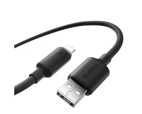 USB кабель Baseus Foamed Silicone USB to Lightning 2.4A 1m Black E0426900 mag-6932172693770145753