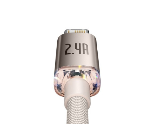 USB кабель Baseus Crystal Shine Series Fast Charging Data Cable USB to iP 2.4A 2m Pink CAJY001204 mag-6932172614454135445