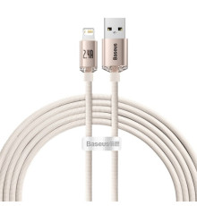 USB кабель Baseus Crystal Shine Series Fast Charging Data Cable USB to iP 2.4A 2m Pink CAJY001204 mag-6932172614454135445