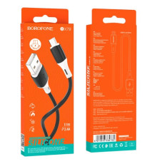 Кабель BOROFONE BX79 silicone charging for Micro 2.4A/1m чорний mag-6974443384765138237