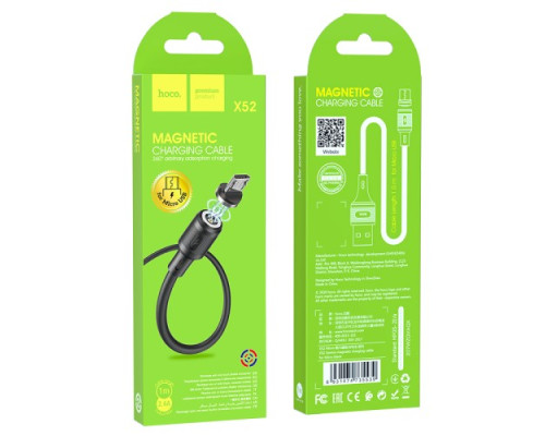 Кабель HOCO X52 Sereno magnetic charging cable for Micro 2,4A/1m. Black mag-6931474735539138632