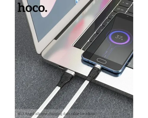 Кабель HOCO X53 Ange silicone charging data for Micro 2,4A/1m. Black mag-6931474738073143969