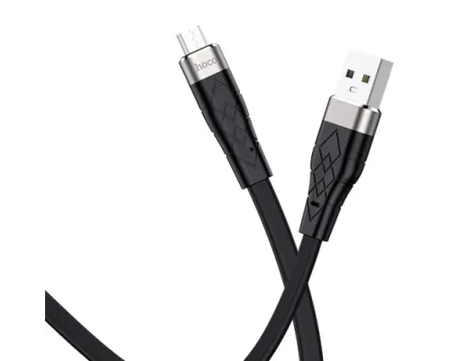 Кабель HOCO X53 Ange silicone charging data for Micro 2,4A/1m. Black mag-6931474738073143969