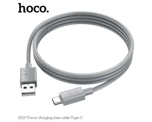 Кабель HOCO X107 Favor charging data cable Type-C 3A/1m Gray mag-6942007626316144028