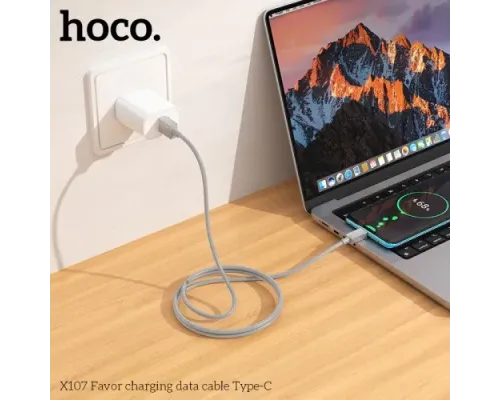 Кабель HOCO X107 Favor charging data cable Type-C 3A/1m Gray mag-6942007626316144028