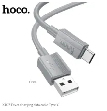 Кабель HOCO X107 Favor charging data cable Type-C 3A/1m Gray mag-6942007626316144028