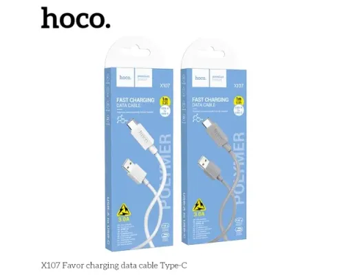 Кабель HOCO X107 Favor charging data cable Type-C 3A/1m Gray mag-6942007626316144028
