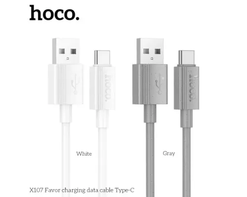 Кабель HOCO X107 Favor charging data cable Type-C 3A/1m Gray mag-6942007626316144028