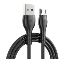 Кабель XO NB240 Football Micro 2.4A/1m Soft Rubber Cable Чорний mag-6920680839704998