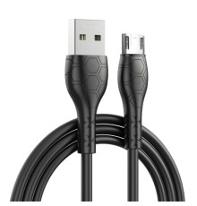 Кабель XO NB240 Football Micro 2.4A/1m Soft Rubber Cable Чорний mag-6920680839704998