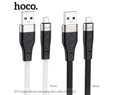 Кабель HOCO X53 Ange silicone charging data for Micro 2,4A/1m. White mag-6931474738080143970