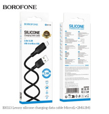 Кабель BOROFONE BX113 Lenny Silicone for Micro 2.4A/2m чорний mag-6941991115493137623