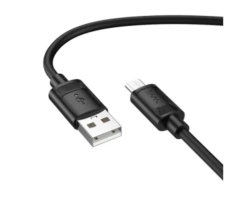 Кабель HOCO X122 Benefit silicone charging data cable Micro 2,4A/1m. Black mag-6942007662208153976