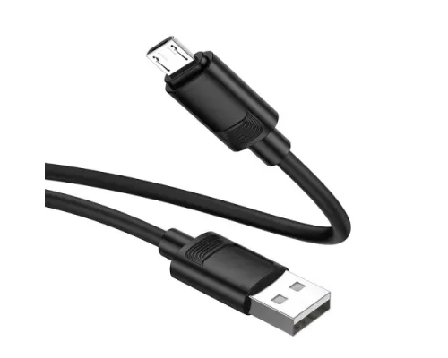 Кабель HOCO X122 Benefit silicone charging data cable Micro 2,4A/1m. Black mag-6942007662208153976