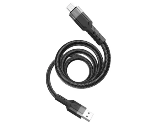 Кабель HOCO U110 charging data cable for Micro/2,4A/1,2m. Black mag-6931474770585143994