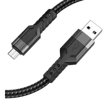 Кабель HOCO U110 charging data cable for Micro/2,4A/1,2m. Black mag-6931474770585143994