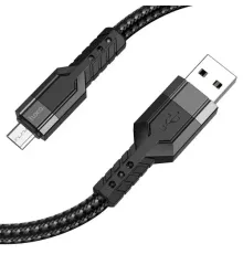 Кабель HOCO U110 charging data cable for Micro/2,4A/1,2m. Black mag-6931474770585143994