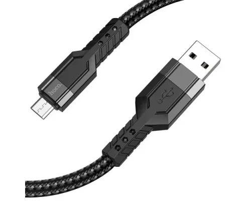 Кабель HOCO U110 charging data cable for Micro/2,4A/1,2m. Black mag-6931474770585143994