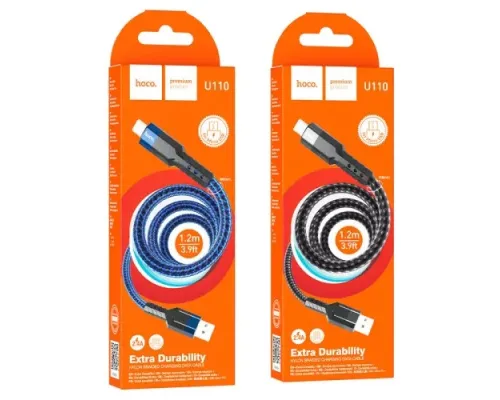 Кабель HOCO U110 charging data cable for Micro/2,4A/1,2m. Black mag-6931474770585143994