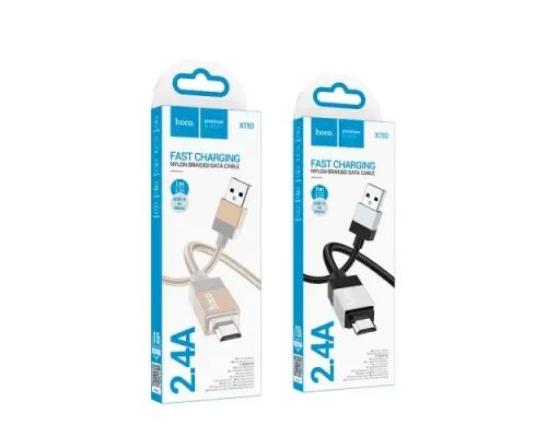 Кабель HOCO X110 Honorific charging data cable Micro 2,4A/1m. Black mag-6942007646789139080