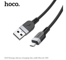 Кабель HOCO X109 Energy silicone charging data cable Micro 2,4A/1m. Black mag-6942007636223144043