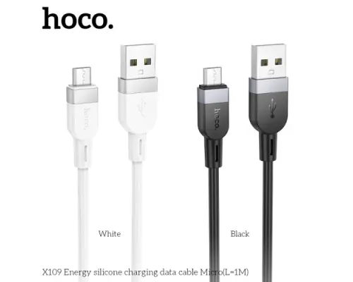 Кабель HOCO X109 Energy silicone charging data cable Micro 2,4A/1m. Black mag-6942007636223144043
