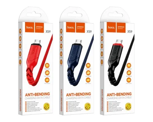 Кабель HOCO X59 Victory charging data for Micro 2,4A/1m. Black mag-6931474744890143973