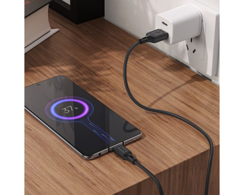 Кабель HOCO X90 Cool silicone charging data cable for Micro/2,4A/1m. Black mag-6931474788429138112