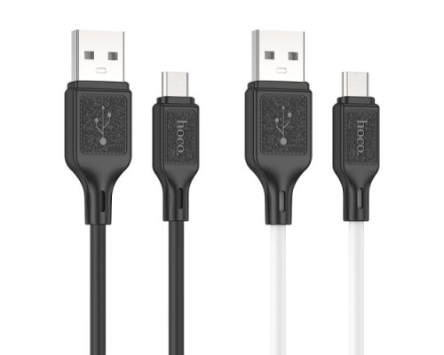Кабель HOCO X90 Cool silicone charging data cable for Micro/2,4A/1m. Black mag-6931474788429138112